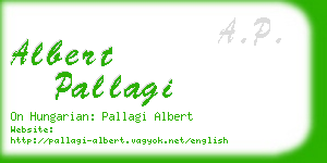 albert pallagi business card